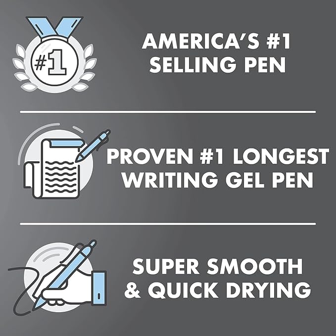 G2 Retractable Premium Gel Ink Roller Ball Pens Ultra Fine Point (.38mm) Blue Ink 6 pack; Refillable & Premium Comfort Grip Bundle with Plastic Reusable Pouch