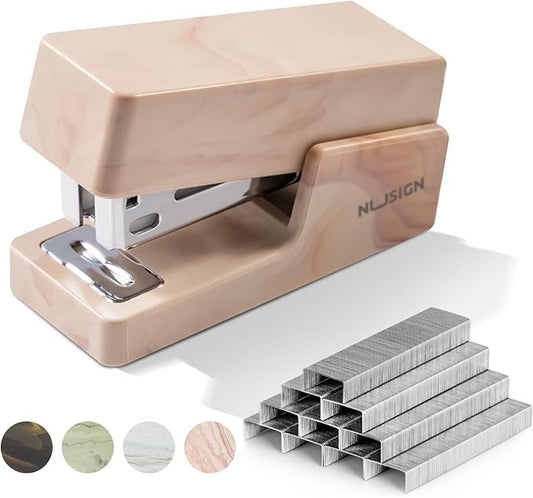 Mini Stapler with 830 Staples, Small Cute Desk Staplers, 25 Sheet Capacity, Fluid Brown