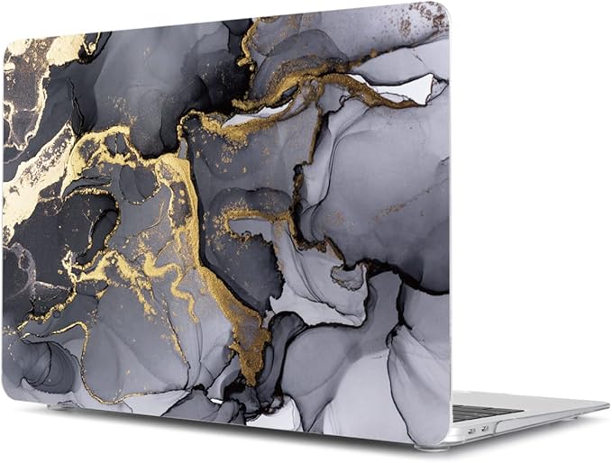 Teryeefi Compatible with MacBook Pro 13 inch Case M1 M2 Chip A2338 A2289 A2251 A2159 A1989 A1706, Plastic Hard Shell & Keyboard Cover for 2016-2020 2022 MacBook Pro 13 Touch Bar,Gray Marble