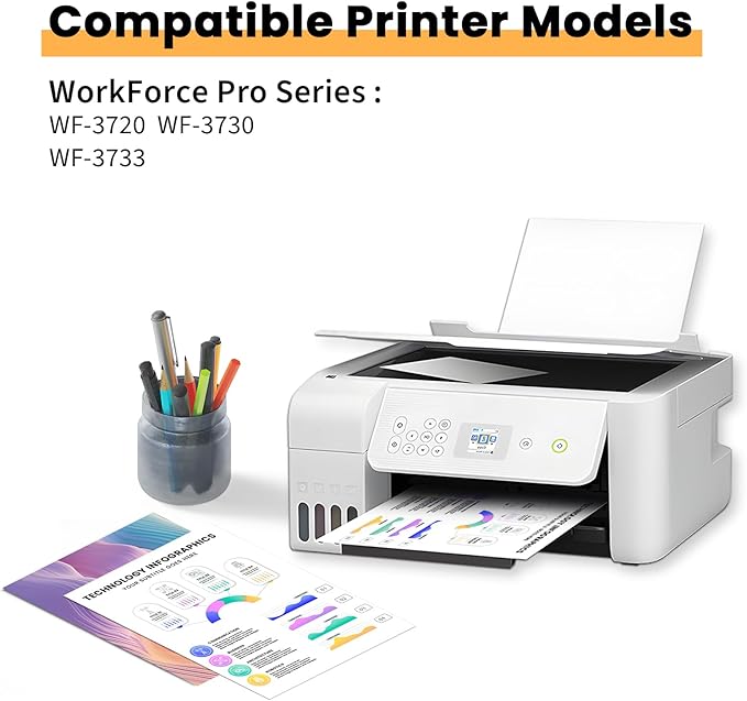 Remanufactured Ink Cartridge for Epson 702 Ink Cartridge Combo Pack 702XL 702 XL T702XL Compatible with Epson Workforce Pro WF-3720 WF-3730 WF-3733 Printer(Cyan Magenta Yellow, 3 Pack)