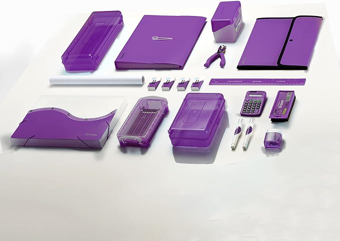 Enday Purple Pencil Pouch For 3 Ring Binder, Zippered Binder Pencil Pouches, 3 Ring Pencil Pouch for Binder, Pencil Case for Binder, Large Pencil Bags for School, Home, and Office