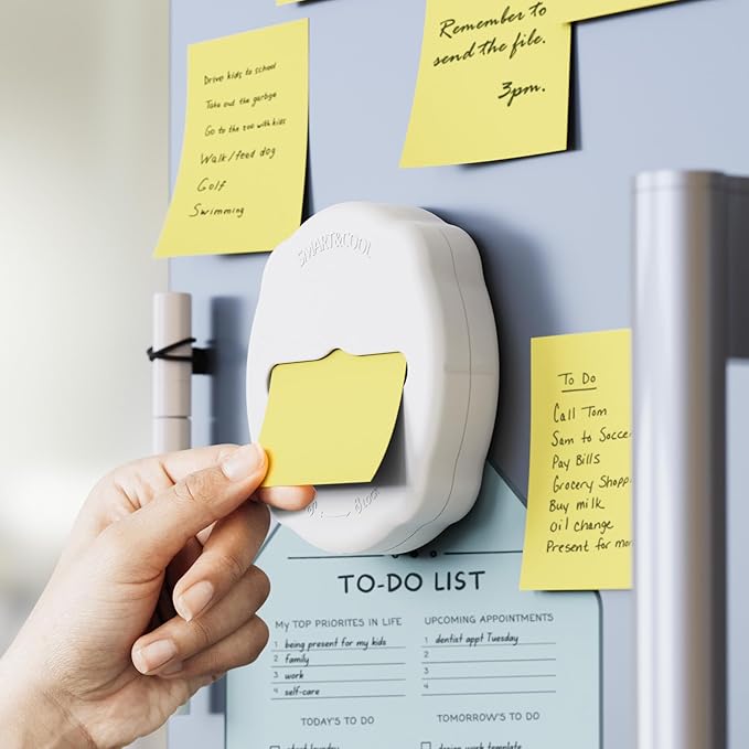 SMART&COOL Magnetic Pop-Up Note Dispenser for 3 x 3 in Pop-Up Sticky Notes, 1Pack, White (Notes Not Included)