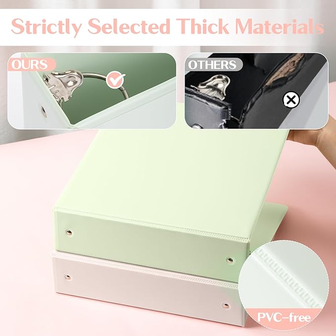 Deli 2-inch 3 Ring Binder with 2 Interior Pockets, 450 Sheets Capacity, 2 inch Binders fits 11" x 8.5" US Letter Size, Assorted 6 Pastel Colors, 6 Pack