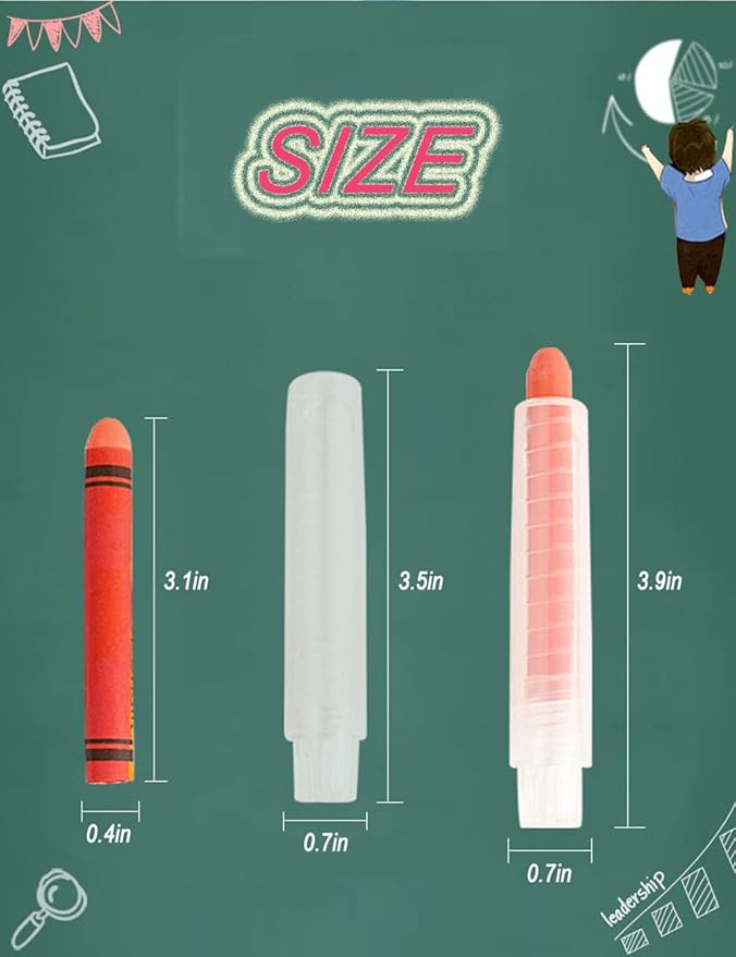 Non-toxic Dustless Chalk With Holder for Kids Colored Chalk Whiteboard Art Tool for Blackboard Kids Children Drawing Writing,24PCS