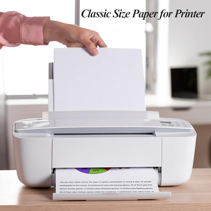 7" x 9.25" Blank Print Paper, 100Sheets/200Pages Classic Size Blank Loose-Leaf Paper, DIY Template Printing in Happy Planners