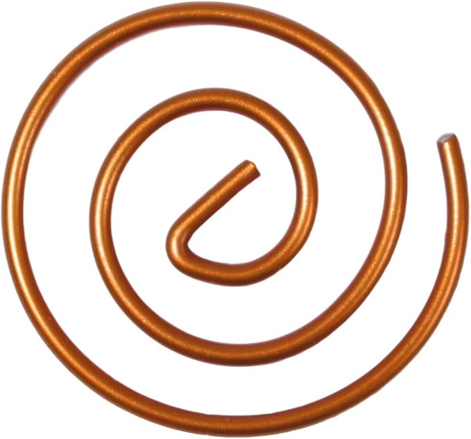 JAM PAPER Circular Paper Clips - Round Paperclips - Rose Gold - 50/Pack