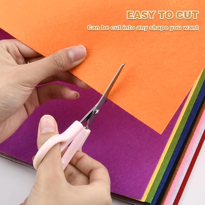 10Pcs Stiff Felt Fabric Sheets, 8 x 35 inches Assorted Color Thick Felt Sheets Craft Felt Fabric Sheets for DIY Crafts, Sewing, Patchwork, Crafting Projects