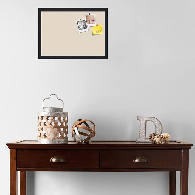 PinPix 20x14 Inch Cork Bulletin Board. This Decorative Framed Pin Board Comes with Desert Pastel Design and a Satin Black Frame. Ideal for Home Office Decor or Message Board (PinPix-1815)