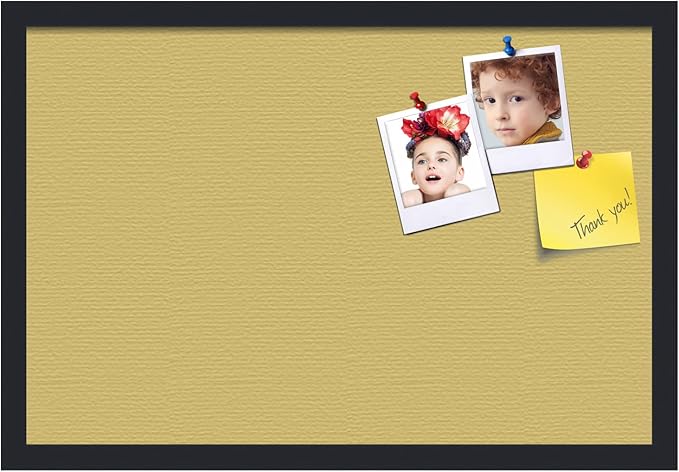 PinPix 24x16 Inch Cork Bulletin Board. This Decorative Framed Pin Board Comes with Honey Pastel Design and a Satin Black Frame. Ideal for Home Office Decor or Message Board (PinPix-1810)