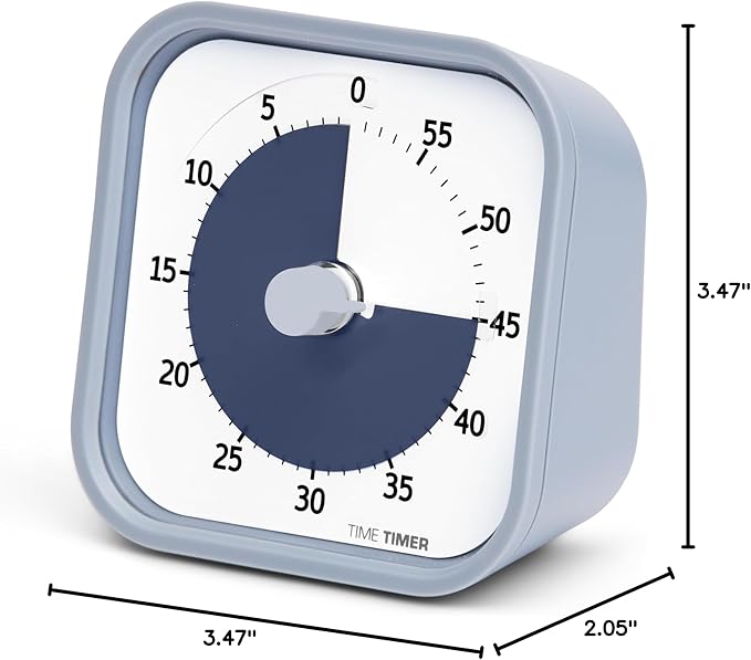 TIME TIMER Home MOD - 60 Minute Kids Visual Timer Home Edition - for Homeschool Supplies Study Tool, Timer for Kids Desk, Office Desk and Meetings with Silent Operation (Pale Shale)