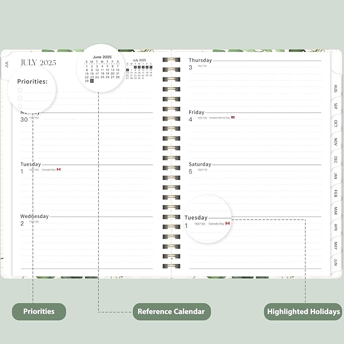 Planner 2025-2026, Weekly and Monthly Calendar Academic Planner (July 2025 - June 2026), Hardcover Teacher School Student Agenda with Tabs, Ideal for School Office Supplies, A5 (6.3" x 8.5")