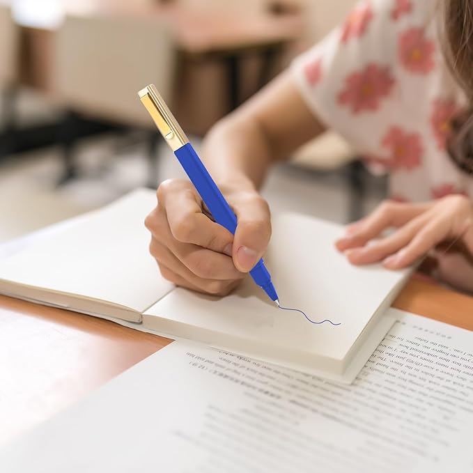 36 Pack Gel Pens Blue 0.5mm Medium Point Blue Gel Ink Pens with Cap Quick Drying Ballpoint Pen Smooth Writing Fine Point Pen for Journaling School Office Supplies