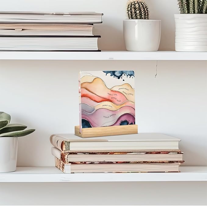 Therapy Office Decor, School Counselor Gifts, Mental Health Office Desk Decor, Gifts for Women Therapist Psychologist School Counselor, Halloween Christmas Gift Inhale Exhale Sequence Acrylic Sign