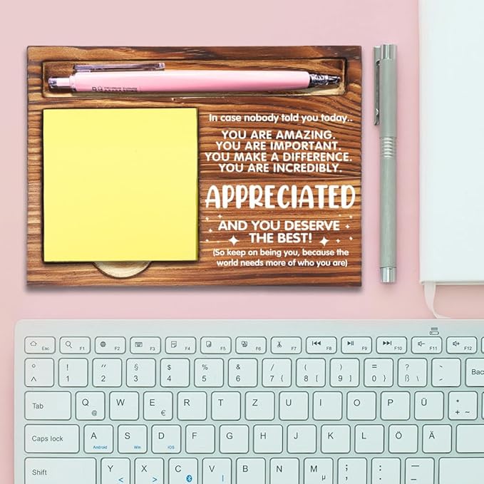 Thank You Appreciation Gifts for Coworkers Mentor Teacher Nurse, Going Away Gift Retirement Gift for Coworker Boss Friend, Inspirational Office Decor Self-Stick Note Pad Holders-DW09