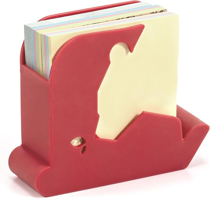 Li&Zhao Bear Sticky Note Holder - Cute Post It Note Dispenser Memo Dispenser Pen Holder Sticky Note Dispenser Post It Note Holder Notepad Holder for Desk School Office(Red)