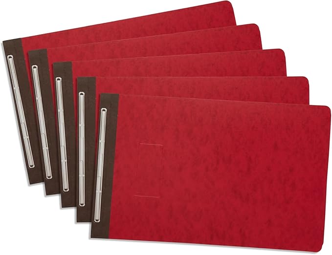 Blue Summit 10 Pressboard Report Covers with Fasteners, 11x17 Folder for Blueprints, 11x17 Portfolio Binder, 3” Capacity, Red, 10 Pack