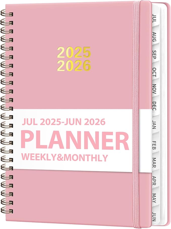 Planner 2025-2026, Weekly and Monthly Calendar Academic Planner (July 2025 - June 2026), Hardcover Teacher School Student Agenda with Tabs, Ideal for School Office Supplies, A5 (6.3" x 8.5")