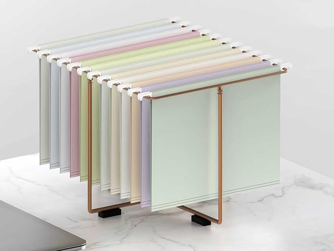 50pcs MagDurnus Hanging File Folders, Pastel Color Design,Letter Size with 1/5 Adjustable Cut Tabs, Assorted 12 Styles,Decorative,Drawer,Desk and Cabinet Use