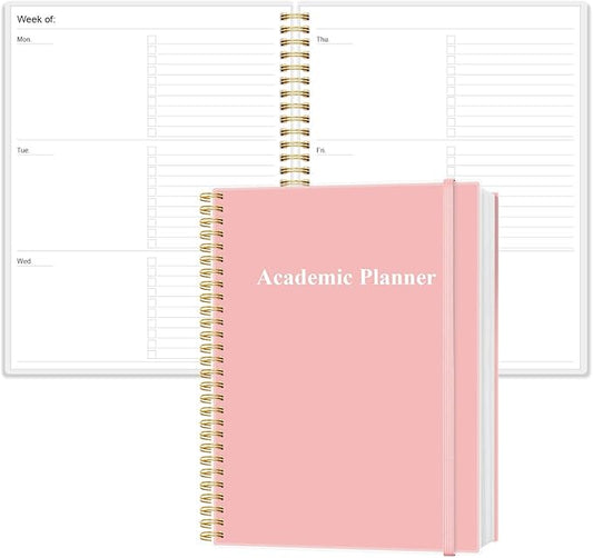 Academic Planner for 2026 or Anytime - 8.5" x 11" Undated Weekly Student Planner For Homeschool, High School, College & Nursing Students, 200 Pages, Pink