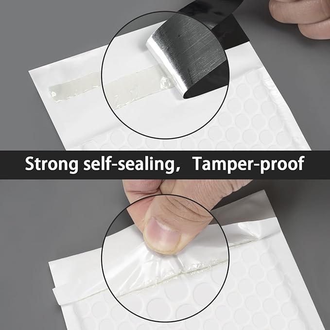 Bubble Mailers 3.5x5 inch 40Pack White Bubble Mailers Self-Seal Padded Mailing Envelopes Bubble Opaque Padded Mailer for Small Businesses to Package and Mail Jewelry Cosmetics#0000