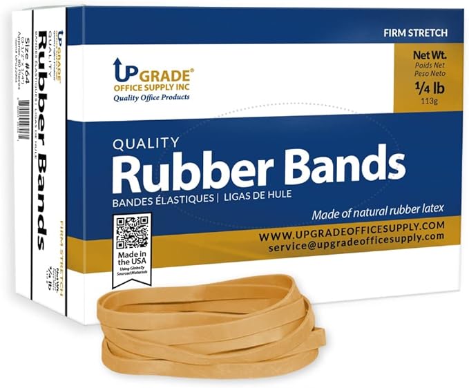 Upgrade Office Supply UPG22964PK3 Rubber Bands, Size 64 (3-1/2 x 1/4), 240 Bands, 1/4 lb 3-Box, USA
