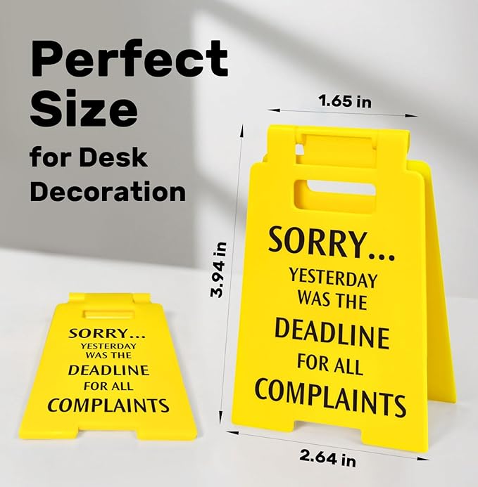 Funny Office Desk Decor Sign, Funny Desk Accessories for Work, Office Signs Cubicle Decor Birthday Gifts for Boss Lady, Men, Women, Coworkers, Teacher, Principal, Manager