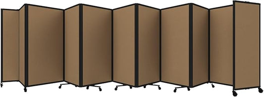 Versare Room Divider 360 Portable Wall Partition | Folding Panels | Large Freestanding Divider | Locking Wheels | Temporary Room Separator
