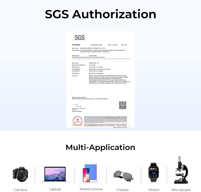 K&F Concept 6 Pack Microfiber Cleaning Cloths - Lens Cleaning Cloth for Cleaning Camera Lenses, Glasses, Screens, Cameras, Eyeglasses, LCD TV Screens, Tablets Washable