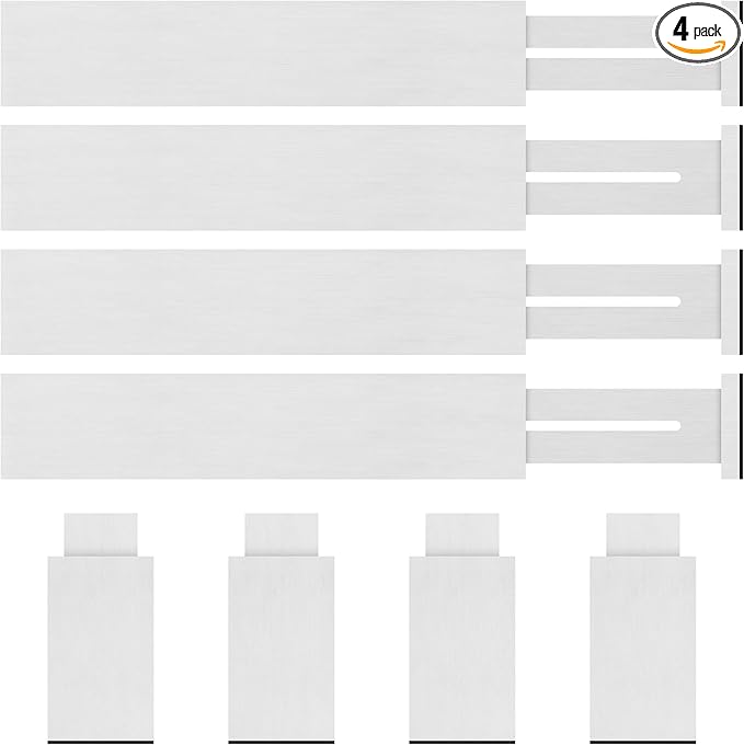 Bamboo Drawer Dividers Organizer with Inserts, Expandable from 12.5-21.7", Adjustable Drawer Organizer Separators for Utensils, Dresser, Bedroom, Bathroom, Closet, Clothing, Office (White)