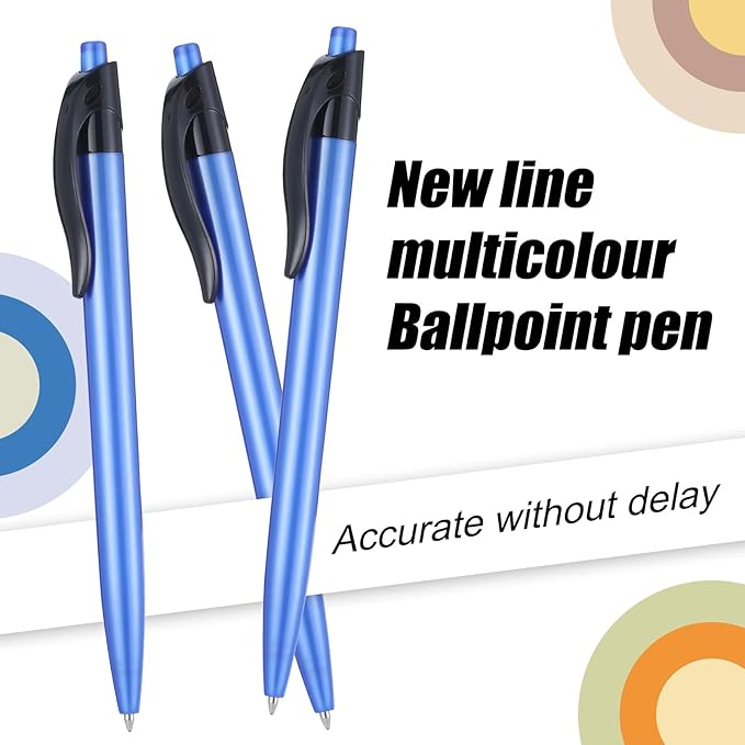 Retractable Blue Ballpoint Pen for Smooth Writing 1.0mm Medium Pack of 50, Click pens with Comfort grip, Idea for Journaling, Planner, Note Taking Office School Supplies
