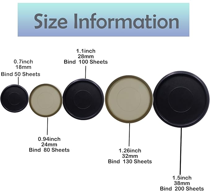 100pcs Discbound Notebook Discs DIY Planner Accessories fits for Tul,Levenger,Arc,Happy Planner,Talia(Black Smoke Black Mixed,0.7inch/18mm)