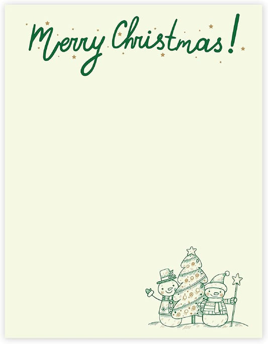 easykart labels Christmas Stationery Paper Letterhead Sheets 60 Pack Holiday Xmas Theme Design For Writing Letters Computer Office Notes & Printing Supplies Size 8.5" X 11"
