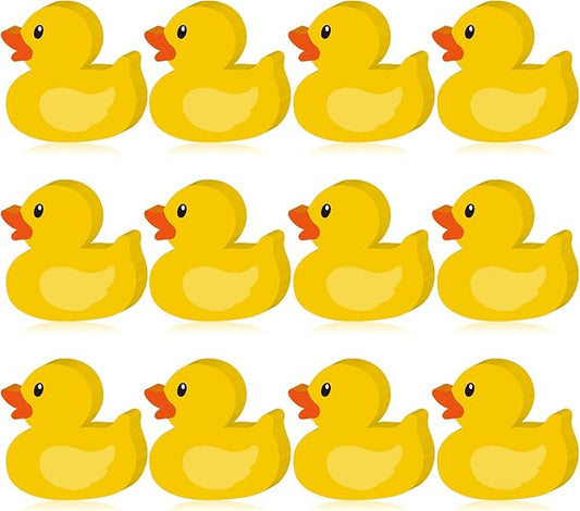 12 Pcs Rubber Duck Sticky Notes Yellow Duck Shape Notepad Removable Memo Pad for Back to School Decorations Home Classroom Office Party Decor