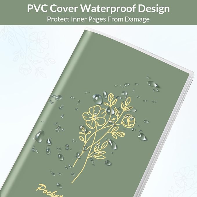 Pocket Calendar 2026-2027, Pocket Planner 2026-3.7" x 6.7" - Runs from July 2025 Until December 2027, Monthly Planner 2025-2027 with PVC Cover for Planning, Green