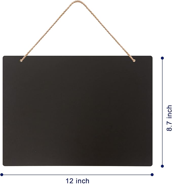 NEWNEWSHOW 8.7x12 Inch Erasable Message Board Sign with Hanging String, Store Signs Chalkboard, Menu Chalkboard, Message Board, Bar and Special Event Decorations, Double-Sided Painting