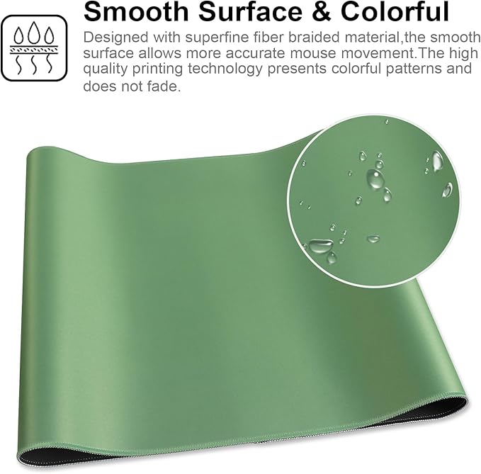 XXL Gaming Mouse Pad 35.4x15.7 Professional Large Mouse Pad & Computer Game Mouse Mat-90x40 Olivegreenus