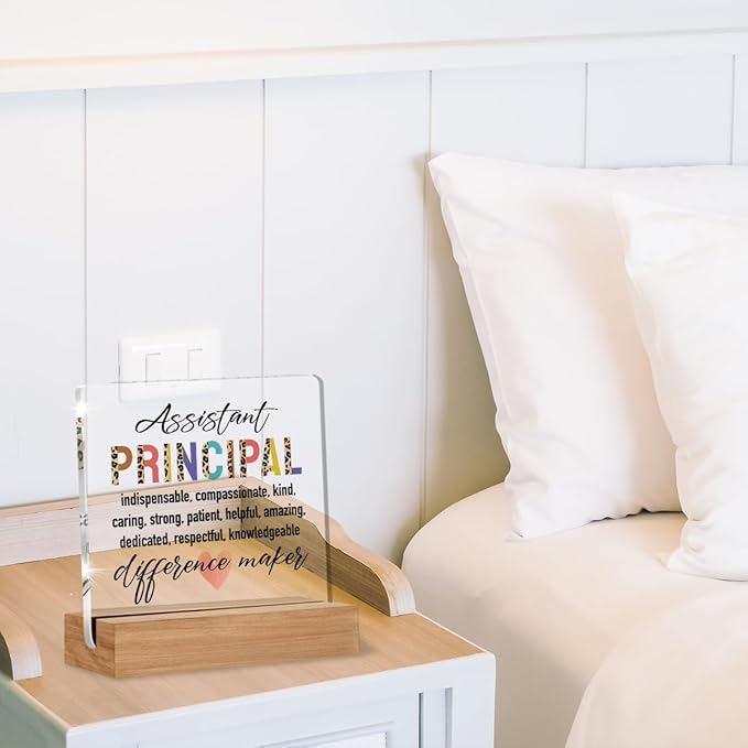 Assistant Principal Gifts for Women Men, Assistant Principal Appreciation Gifts Back to School, Unique Office Decorative Signs Plaque for Desk