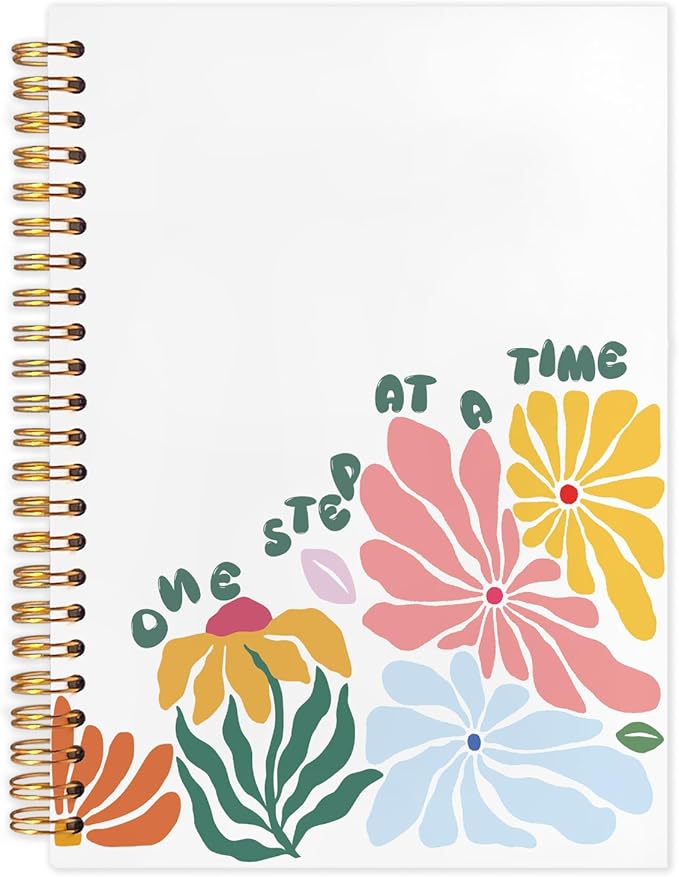 SNNDER Mental Health Inspirational Spiral Notebooks, Abstract Floral Journaling Notebook, Positivity Journals for Writing, Motivational Notebook for Note Taking, Positive Gifts for Women, 5.5x8.3 Inch