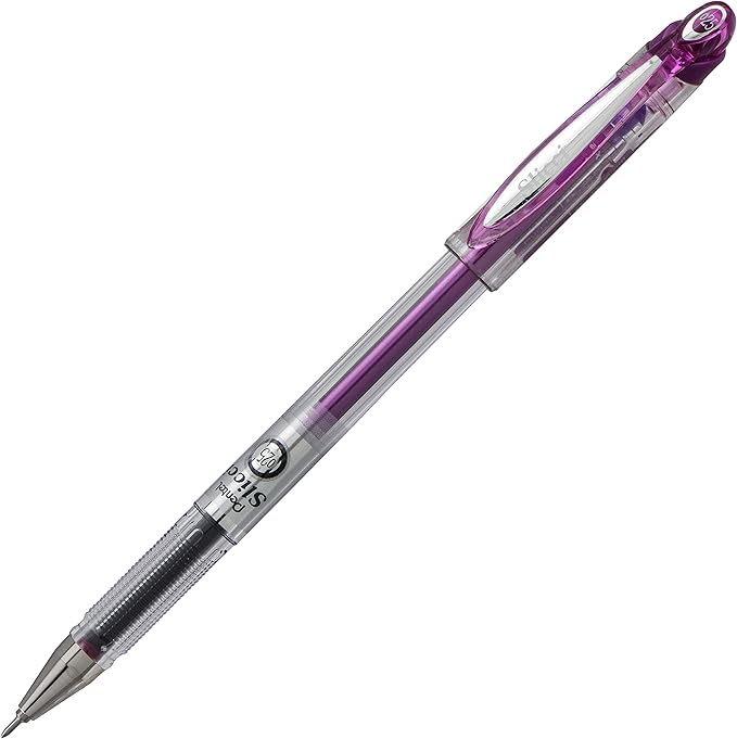Pentel Arts Slicci 0.25 mm Extra Fine Gel Pen, Violet Ink, Box of 12 (BG202-V)