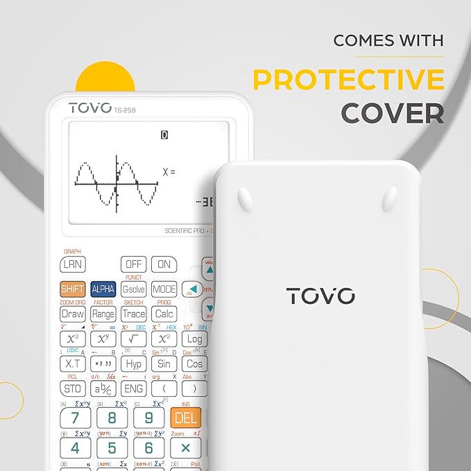 TOVO Scientific Calculator with Graphing Functions, Multiple Modes, 360 Functions, Large Screen, Intuitive Interface for Beginners, High School & Advanced Courses, TS-259 (Developed by CATIGA)