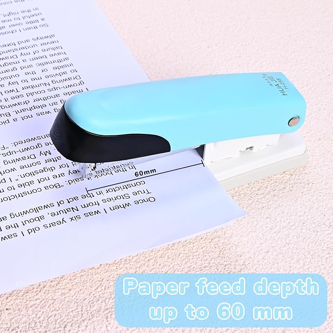 Temiary Stapler, Desktop Metal Staplers with 2000 Standard Staples, 25 Sheet Capacity, One Finger Stapling, Jam Free, No Effort Staplers for Classroom, Office or Desk (Blue)