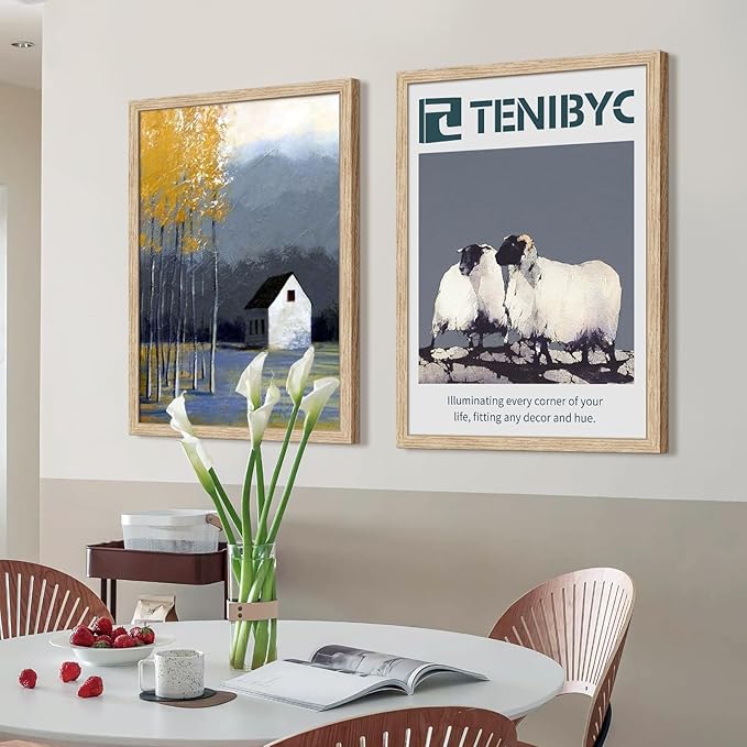 20x28 Oak Poster Frame 3 Pack, Natural Solid Wood Picture Frame, Wall Gallery Frame