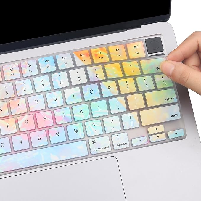 2 Pack Colorful Keyboard Cover for 2025-2023 MacBook Air 13" 15" M4 M3 M2, 2025-2021 MacBook Pro 14" 16" M5 M4 M3 M2 M1 Pro/Max, Keyboard Skin for 14.2" 16.2" MacBook Pro /13.6" 15.3" MacBook Air, US
