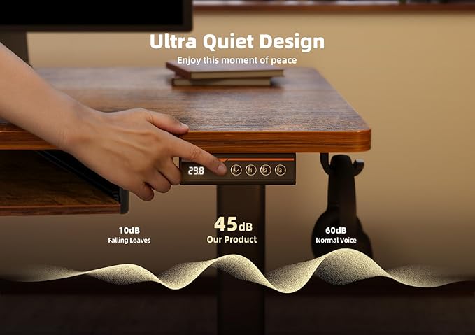 YDN Standing Desk with Keyboard Tray, 55 Inch Height Adjustable Desk, Brown Stand Up Desks for Home and Office, 55inch Rustic Brown