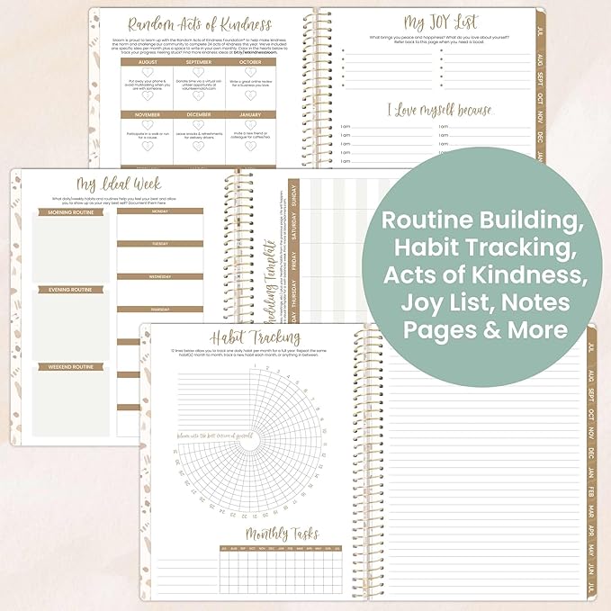 bloom daily planners 2025-2026 (8.5" x 11") Academic Year Day Planner (July 2025 - July 2026) - Weekly & Monthly Dated Agenda Organizer with Stickers & Tabs - Moments of Grace