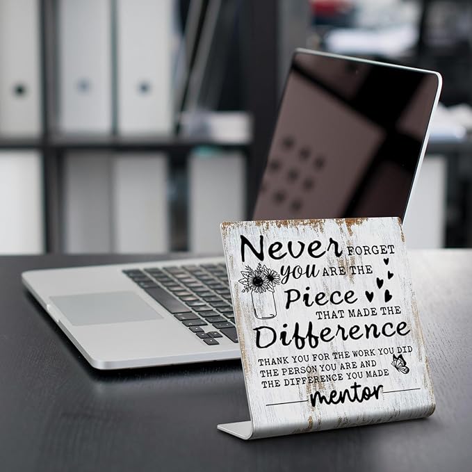 TRCENDE Appreciation Thank You Gifts for Mentor, Never Forget Sign Retirement Gifts, Going Away Gift For Mentor Trainer, Leaving Gift For Mentor, Home Office Sign Plaque XLK221