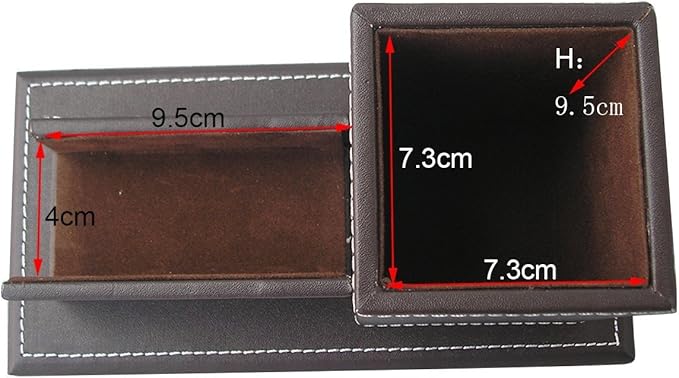 KINGFOM PU Leather Desk Organizer and Accessories, Pencil Holder for Desk with Business Cards Stand, School Office Supplies Collection Caddy Brown