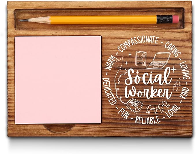 Social Worker Appreciation Thank You Gifts, Social Worker Sticky Note Holder, Social Worker Office Desk Decor Self-Stick Note Pad Holders GAA22