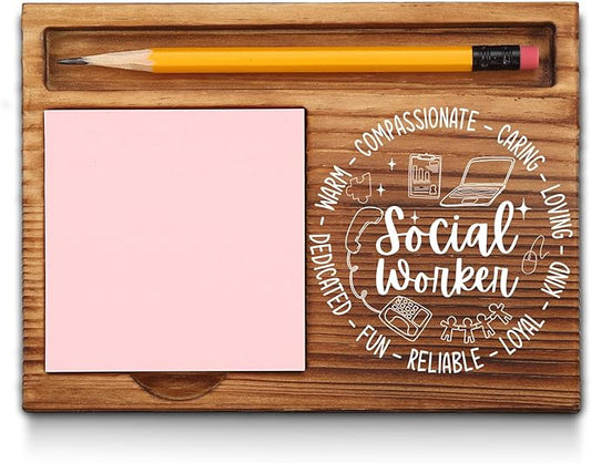 Social Worker Appreciation Thank You Gifts, Social Worker Sticky Note Holder, Social Worker Office Desk Decor Self-Stick Note Pad Holders GAA22