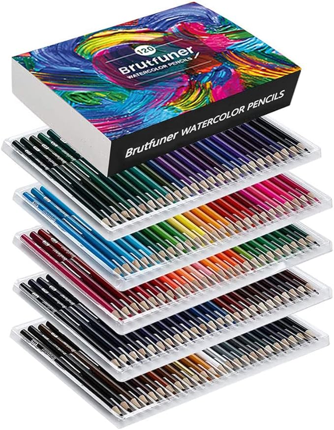 LBW Watercolor Pencils 120 Professional Water Colored Pencils for Adult Coloring Book Blending Sketching